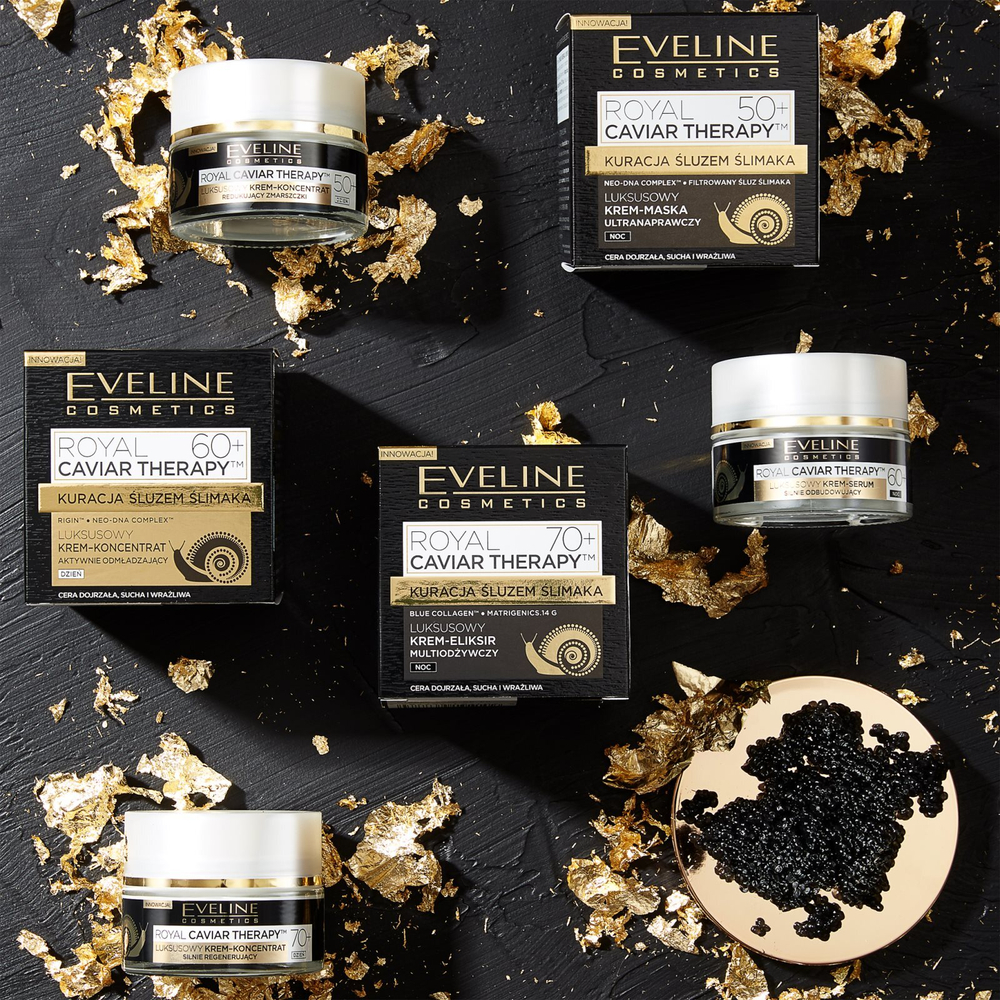 Eveline Cosmetics 24K Snail & Caviar - дневной крем против морщин с экстрактом слизи улитки /   50  ml  / GTIN 5903416000266