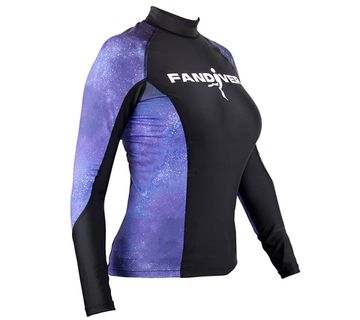 Гидрофутболка-рашгард FanDiver Galaxy женская фиолетовый/черный