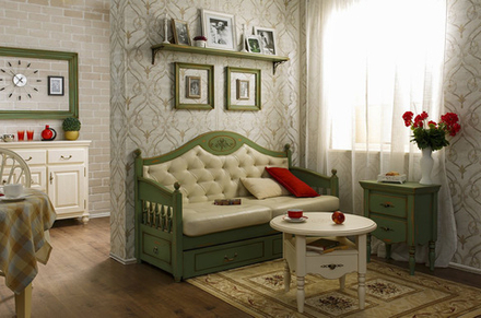 арт. 2015 Диван (Англия) + орнамент (фрезеровка) Ш1710хГ678хВ1100 +Ящик подкроватный