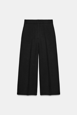 ZARA БРЮКИ-КЮЛОТЫ С ВЫСОКОЙ ПОСАДКОЙ, ЧЕРНЫЙ