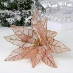 Украшение новогоднее «Пуансеттия - Блестящее утро» 33 см, Шампань