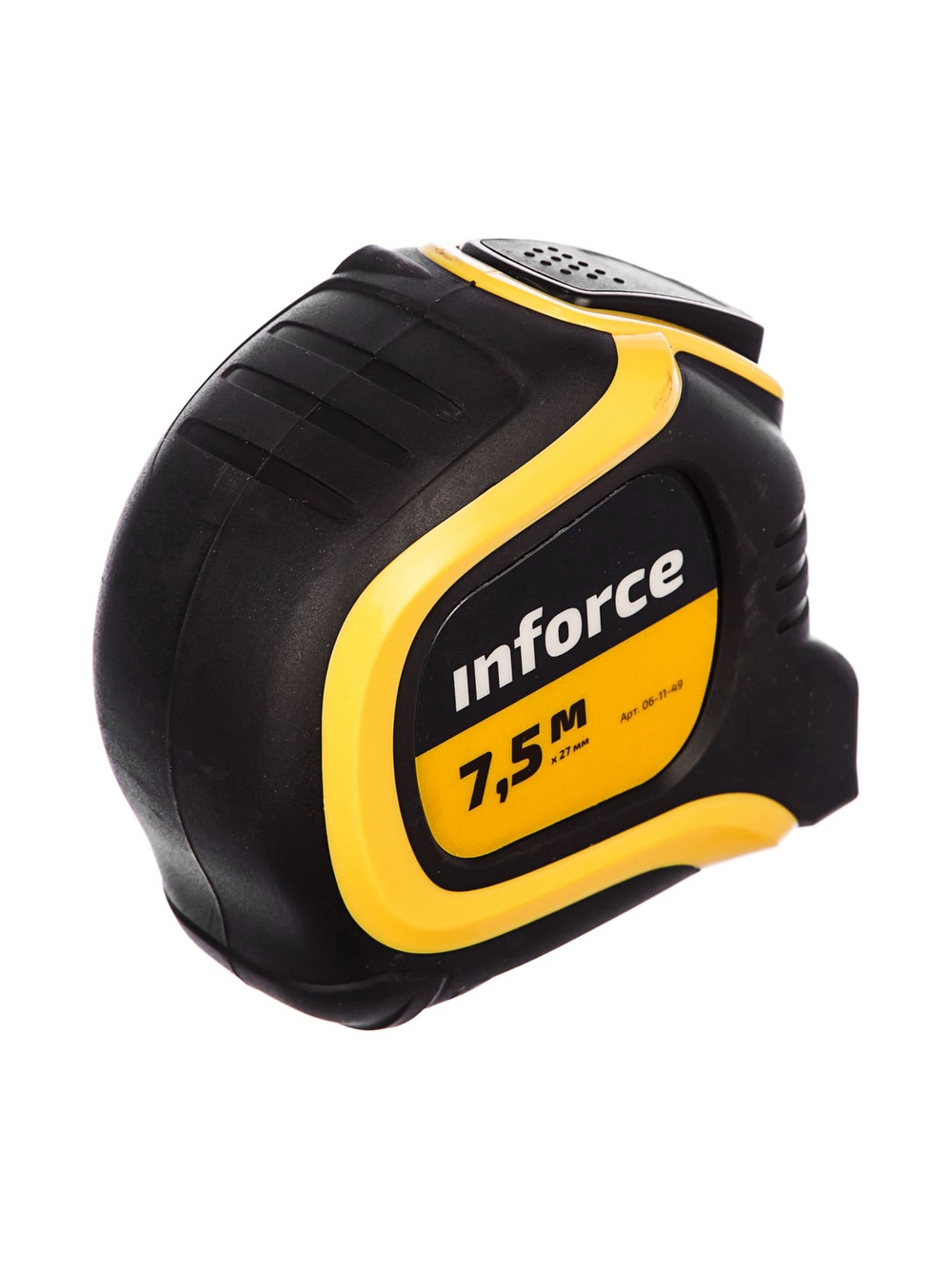 Измерительная рулетка с нейлоновым ярким покрытием и магнитным зацепом 7.5x27мм Inforce 06-11-49