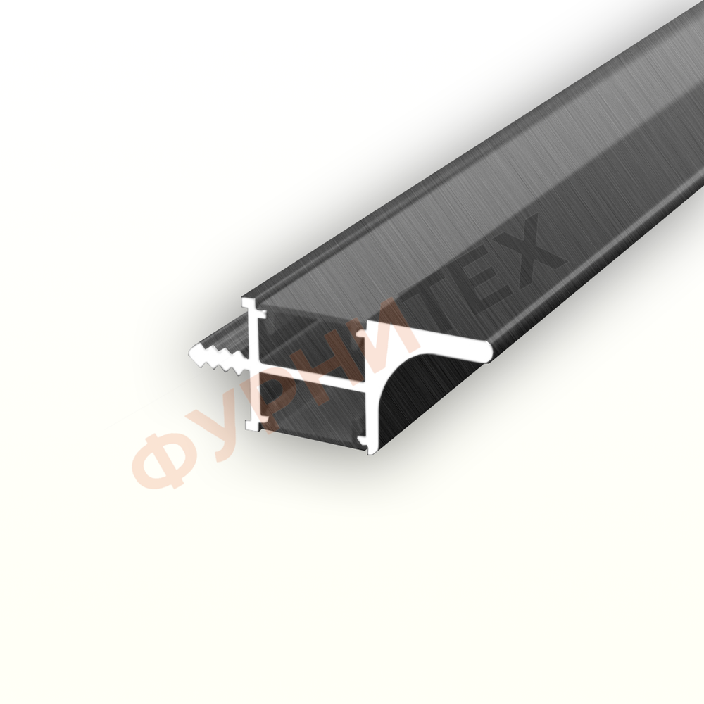 Алюминиевый рамочный врезной профиль с двухсторонней подсветкой для фасадов, Черный браш купить с доставкой, Казахстан