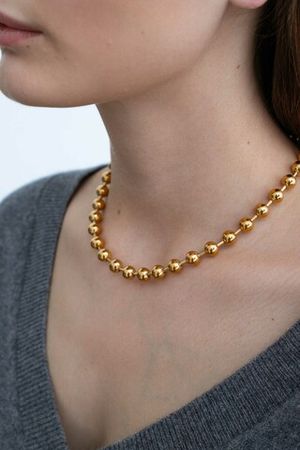 Цепь базовая плетения перлина 8 мм / gold tone /