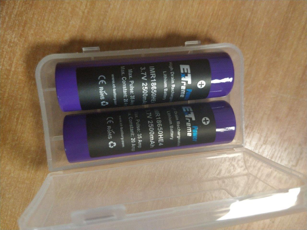 Аккумулятор ET IMR18650HE4 Violet PK2