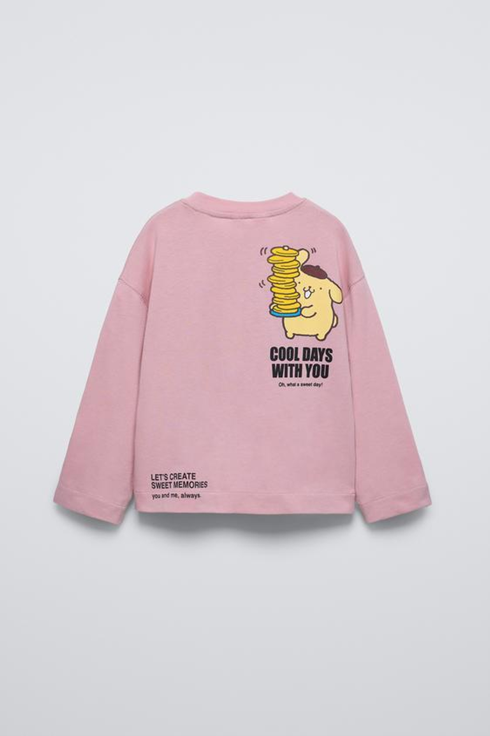ZARA ЛОНГСЛИВ С ПРИНТОМ POMPOMPURIN © SANRIO, РОЗОВЫЙ