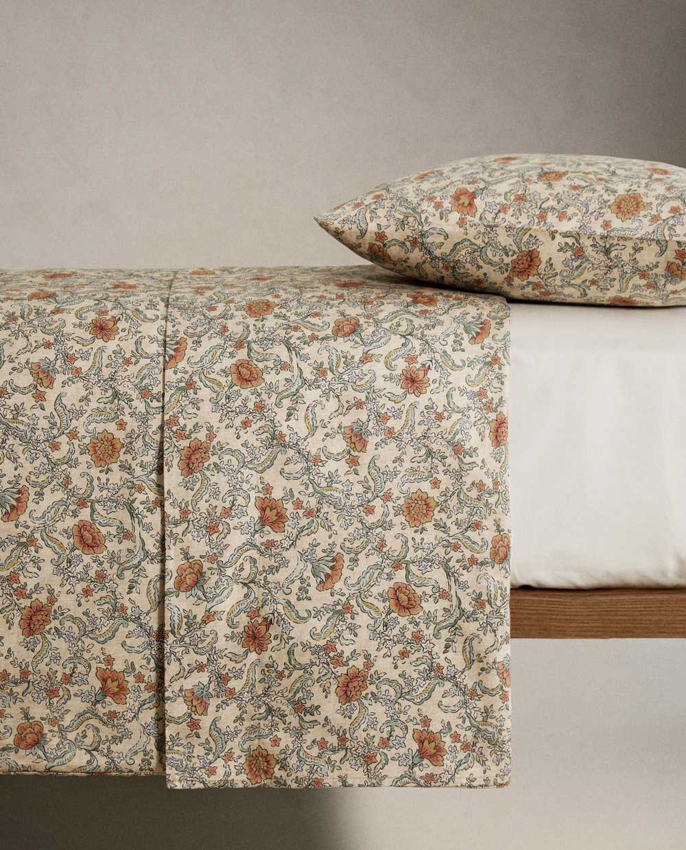 Пододеяльник Zara Home сатин, хлопок 100%, с цветочным принтом, 6152/088