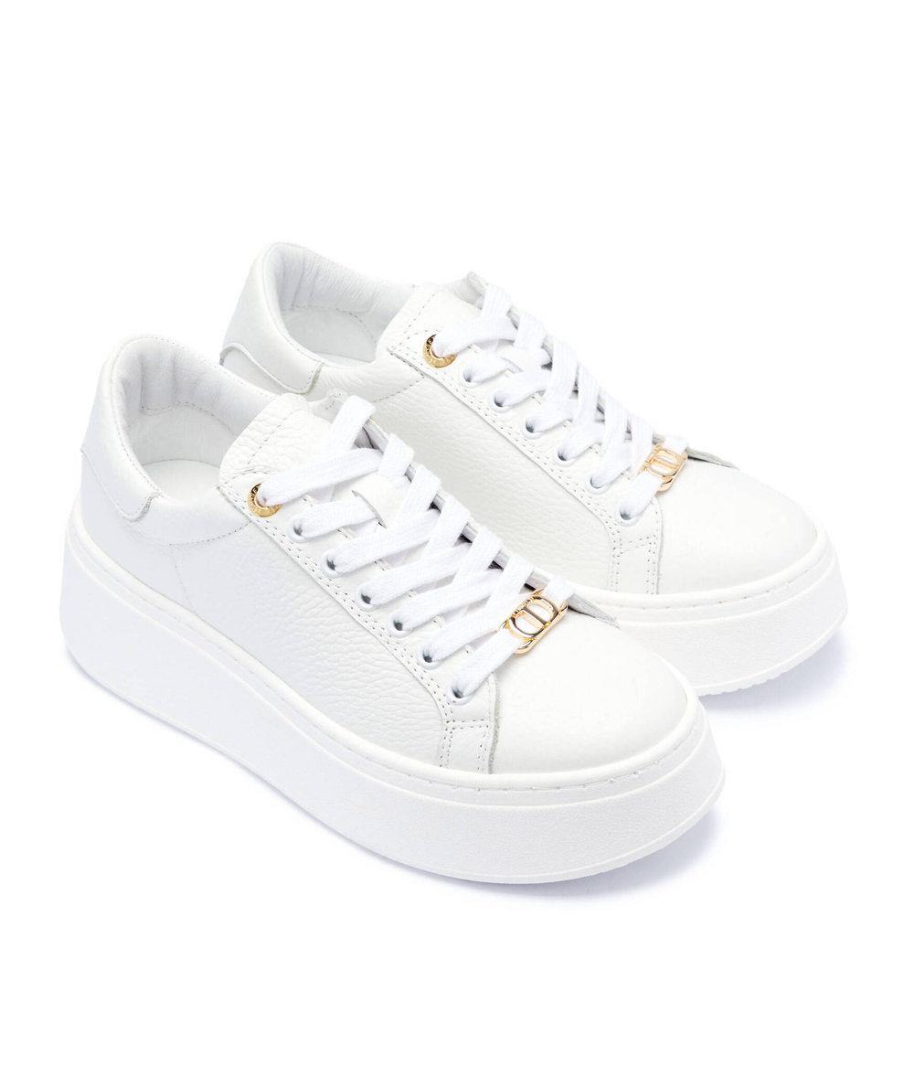 Кожаные кроссовки TWINSET - белый(242TGT184)