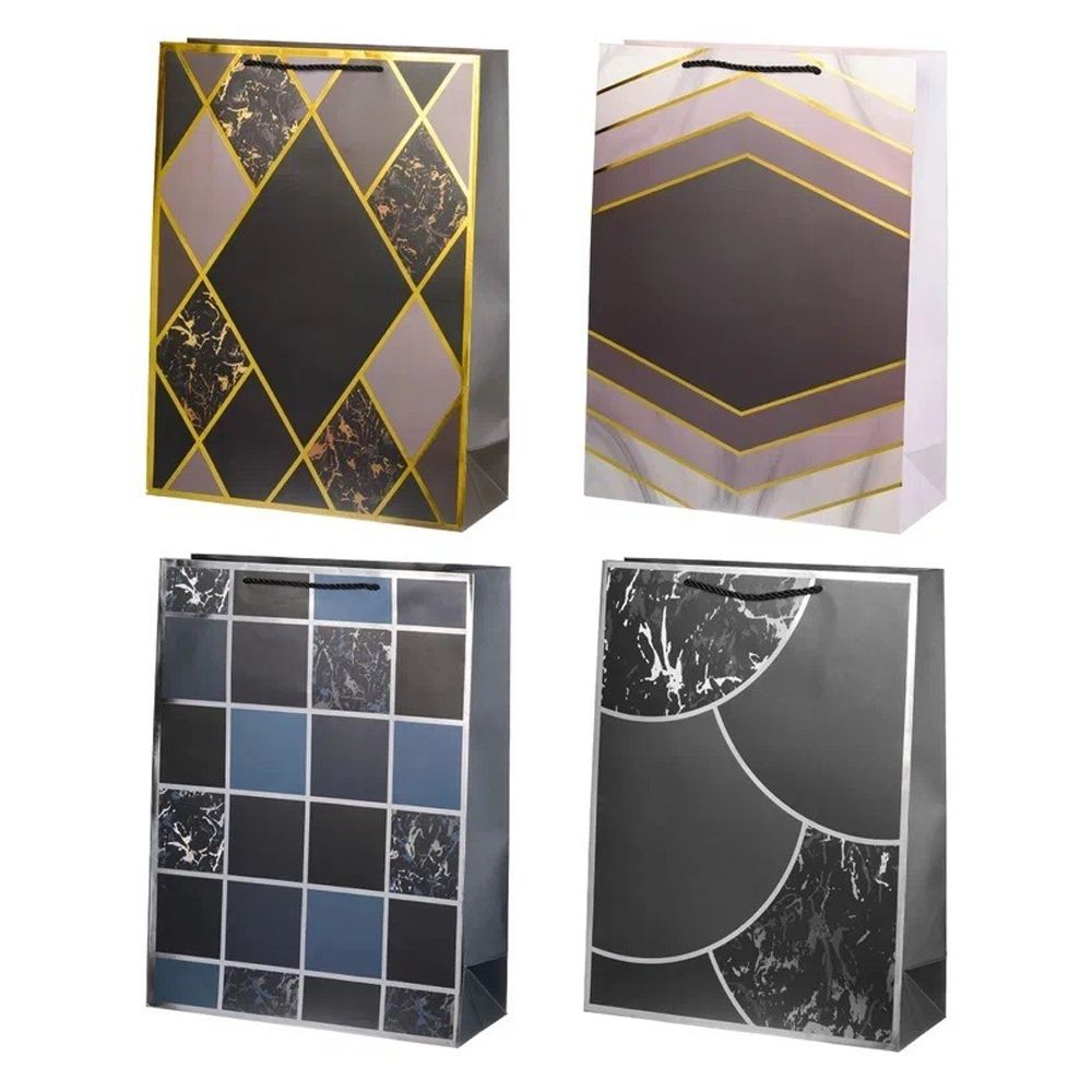 Подарочный пакет Basir, серия "Геометрия мрамор", 26*32*12 см, ассорти Подарочный пакет Basir, серия "Геометрия мрамор", 26*32*12 см, ассорти