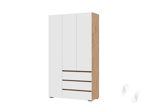 Шкаф 3-х створчатый ШК 06 МС Хелен ЛДСП (дуб крафт золото/белый шагрень)