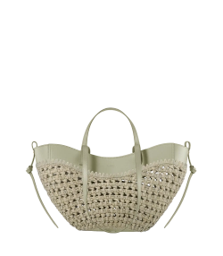 POLENE СУМКА CYME RAFFIA MINI , ПАСТЕЛЬНО-ЗЕЛЕНЫЙ