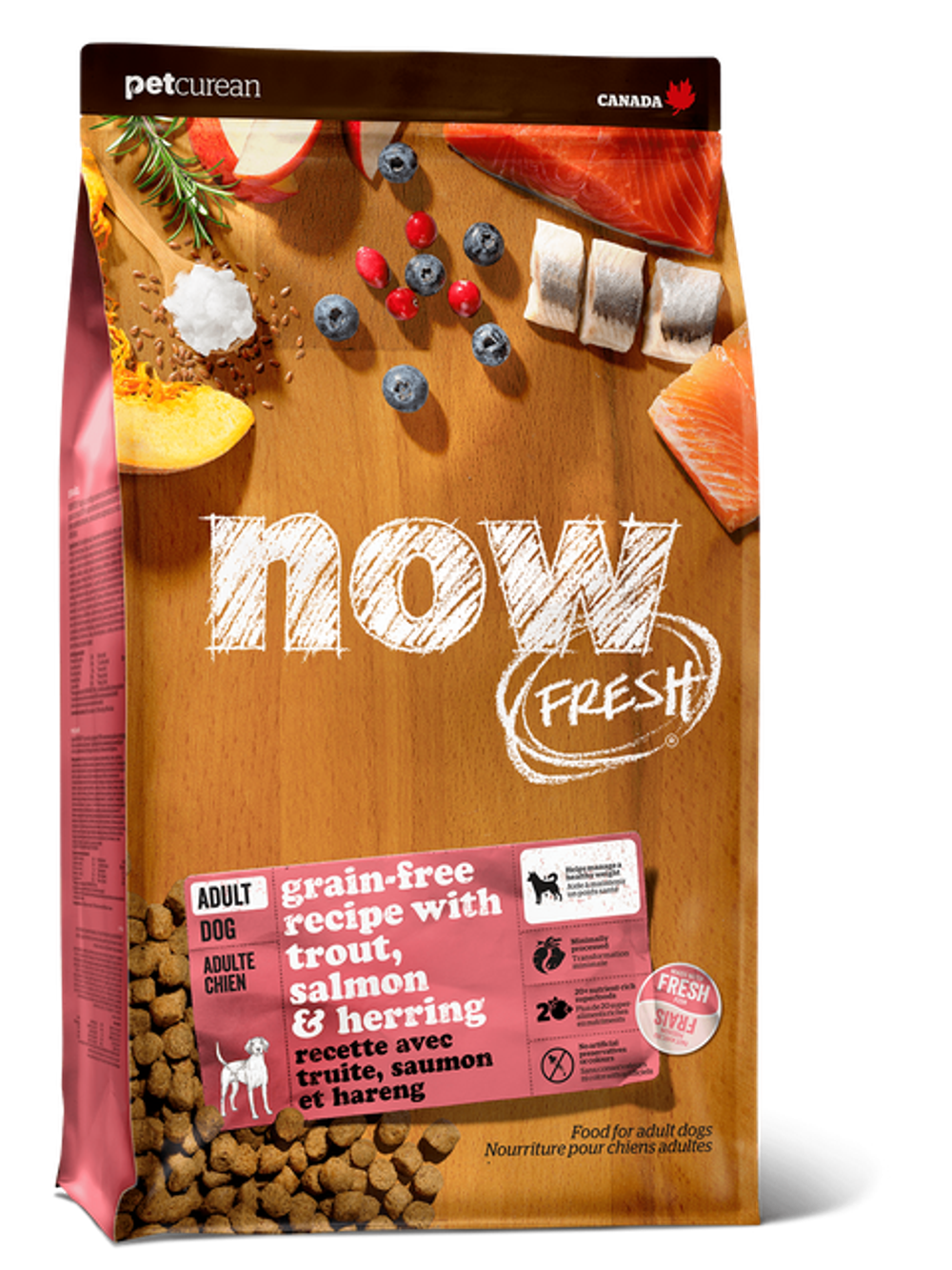 NOW FRESH Беззерновой для Взрослых Собак с Форелью и Лососем для чувств. пищеварения (Grain Free Fish Adult Recipe DF) 1,59 кг