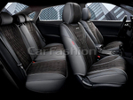 Чехлы на сидения CarFashion каркас 5D«SYMBOL PLUS» 27257 -Экокожа т.серый/т.серый/т.серый