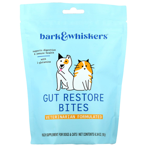 Dr. Mercola, Bark & Whiskers ™, восстанавливает укусы кишечника, для собак и кошек, 180 г (6,34 унции)