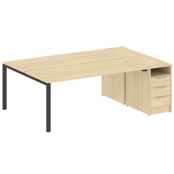 Метал Систем Рабочая станция с тумбой на П-образном м/к БП.РС-СТП-2.5