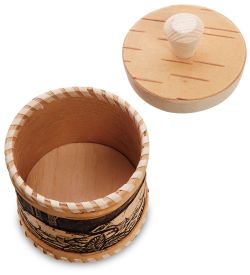 Народные промыслы BST-606 Туесок «Барсуки» (береста)