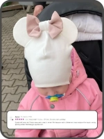 Шапка для девочек с ушками и снуд на осень