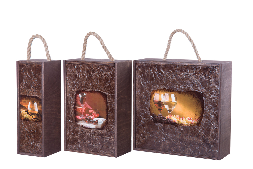 Короб винный деревянный серия "КЛАССИКА" №2, на 2 бутылки