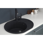 Мойка ML-GMS08 СТАНДАРТ овальная с крылом, черный (308), 570*460*170мм