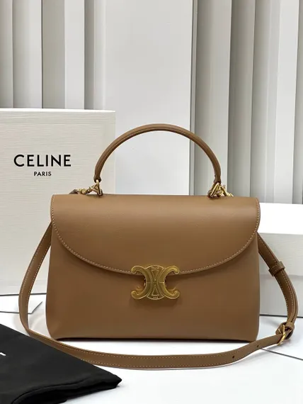 Сумки CELINE MEDIUM NINO из блестящей телячьей кожи коричневый