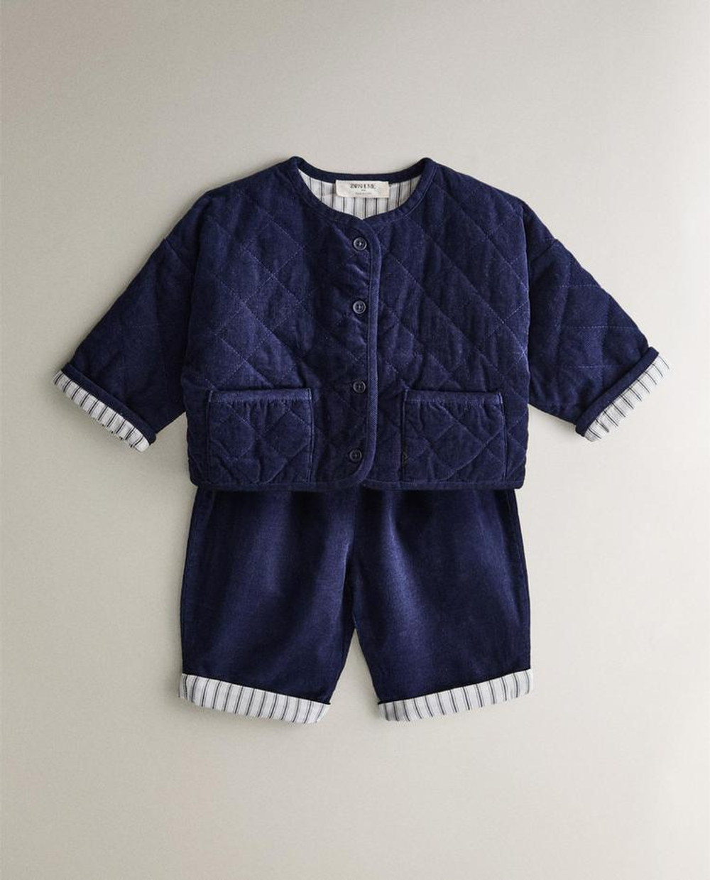 ZARA HOME ДЕТСКАЯ КУРТКА ИЗ ВЕЛЬВЕТА, СИНИЙ