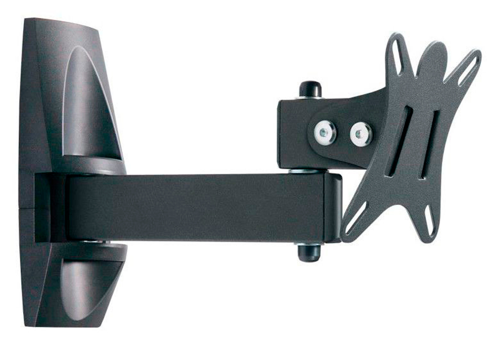 Кронштейн ЖК HOLDER LCDS - 5004, 10-26", 25 кг., наклон 15°, поворот 270°, 1 колено, мет.черный