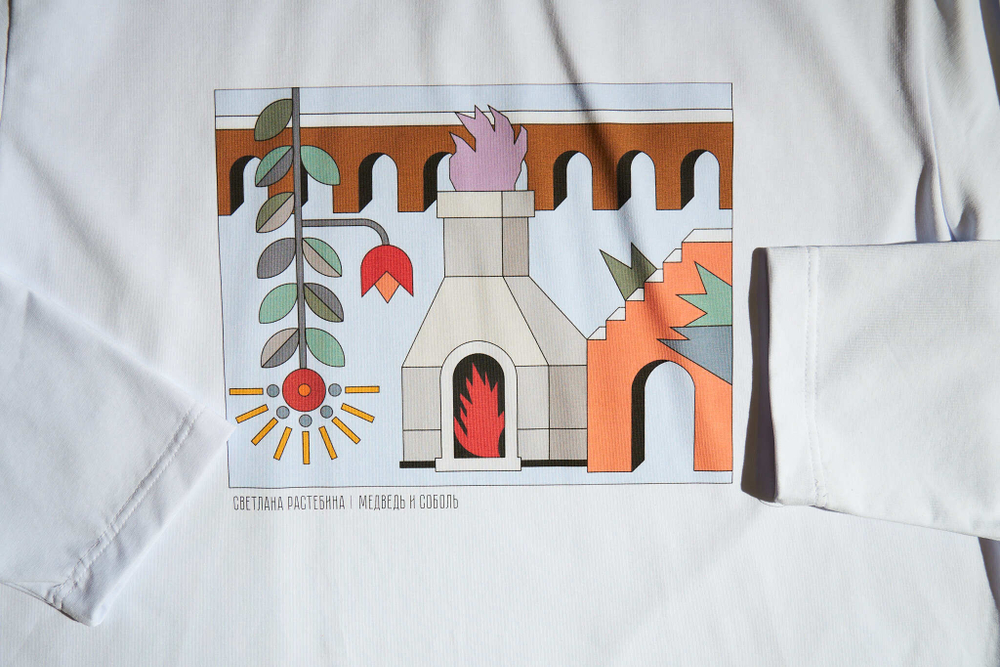 Лонгслив "Медведь и соболь"