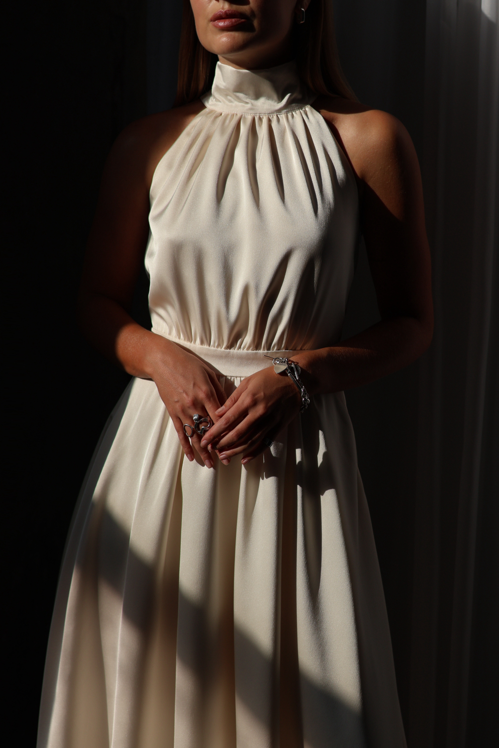 Платье Полли миди молочное