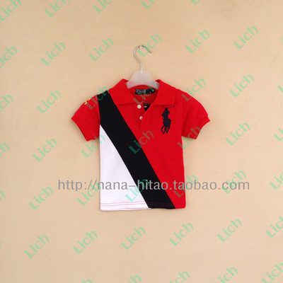 Футболка-поло трехцветная с вышивкой и принтом логотипа