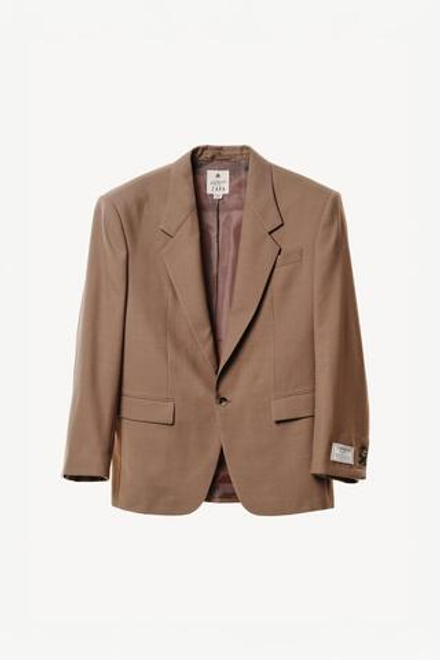 ZARA X WILLY CHAVARRIA БЛЕЙЗЕР ОВЕРСАЙЗ, ЖЕЛТО-КОРИЧНЕВЫЙ