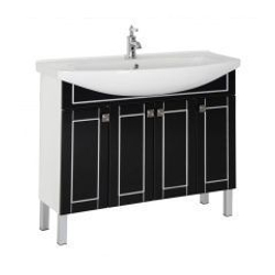 Тумба с раковиной Aquanet Честер 105 черный/серебро