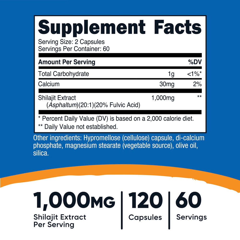 Nutricost, Мумие, 120 капсул