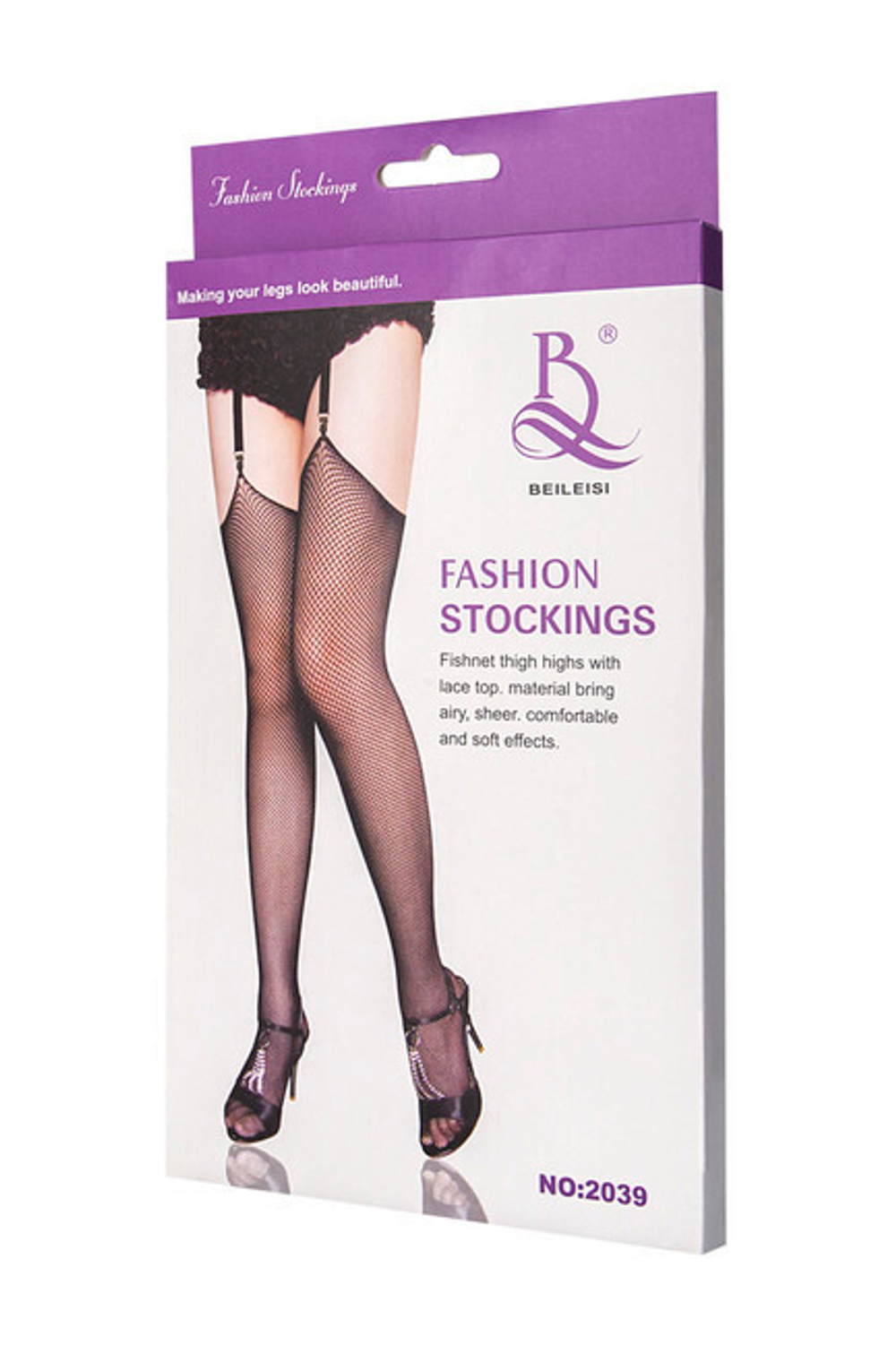 Сетчатые чулки под пояс OS (42-46) (Цвет: черный)