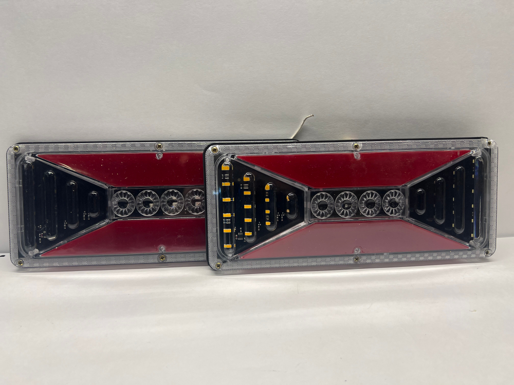 12V - 140-2C 6D / Задние фонари на грузовик, прицеп, ГАЗель, ГАЗ, МАЗ, автобус, 12 Вольт, длина 33 см, 140-2C 6D - TG (2 шт. / комплект)