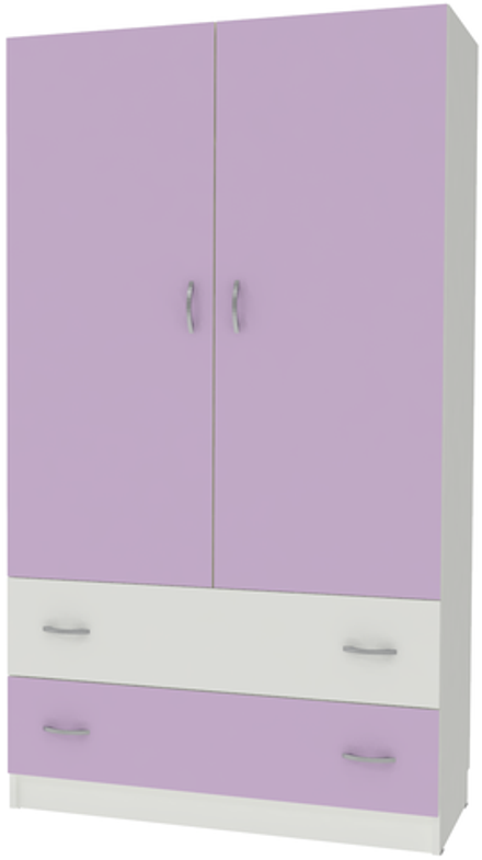 Шкаф 2-х створчатый КарИВи Кадет Белый  Ирис