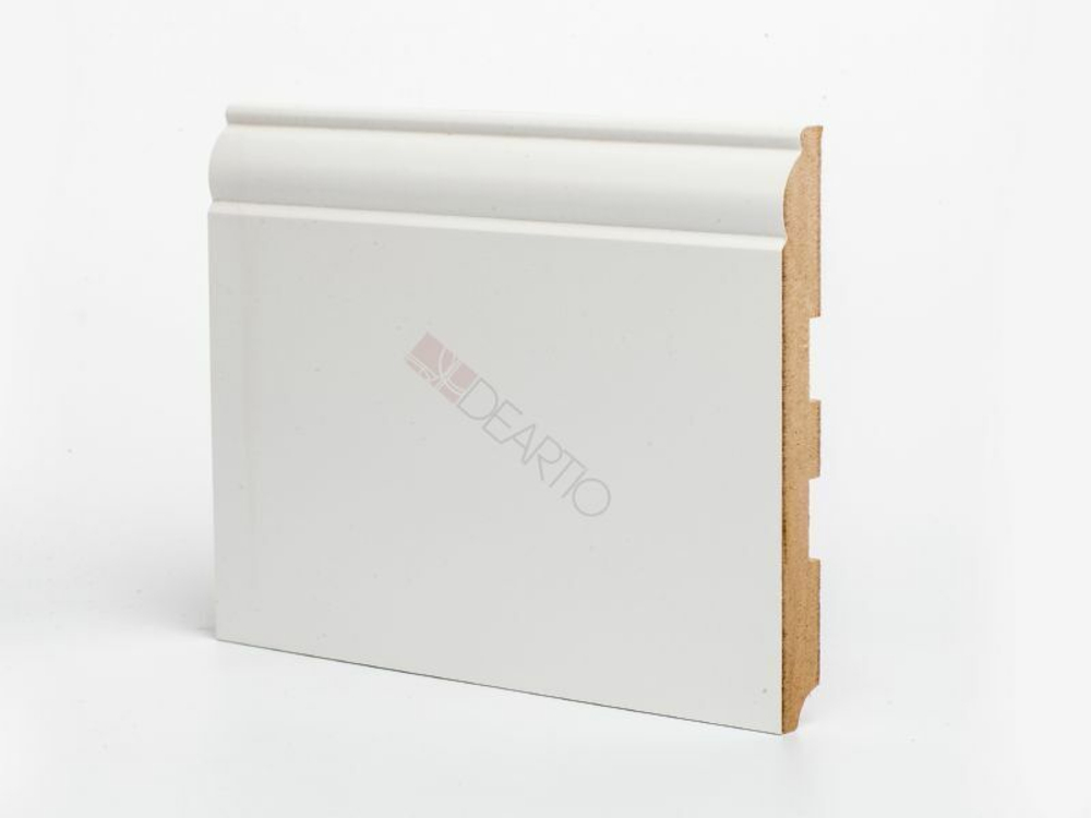 Плинтус напольный белый U104 150 мм МДФ 150x16x2050