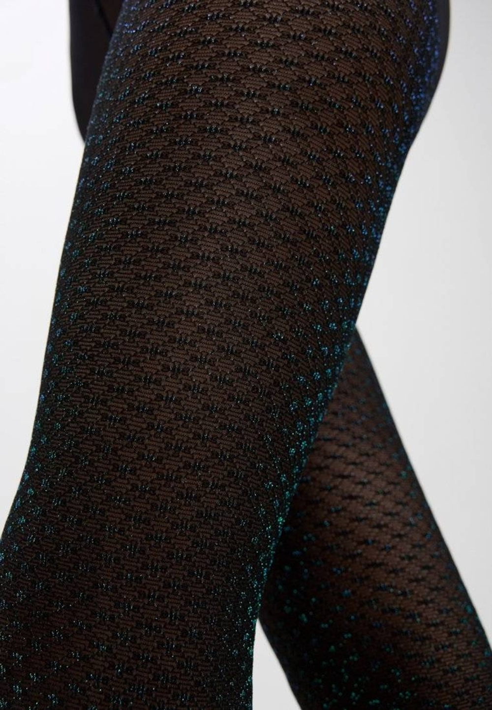 CONTE FETE Колготки женские с ажурным геометрическим рисунком и цветным люрексом