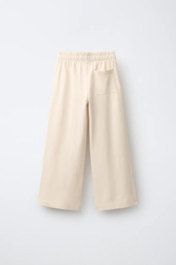 ZARA ПЛОТНЫЕ БРЮКИ WIDE LEG, ЭКРЮ