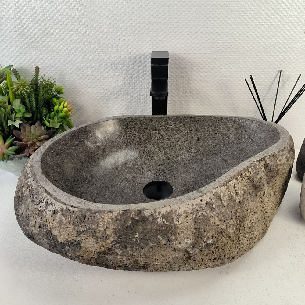 Раковина из речного камня RS-62011 (57*47*15)
