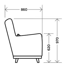 Кресло "Интерьерное" (Ньютон Атрацит, 1 категория), Комфорт-S