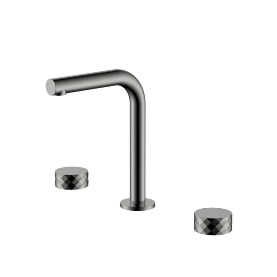 Смеситель на столешницу STICK DIAMOND на 3 отв. Shine Gun Metal