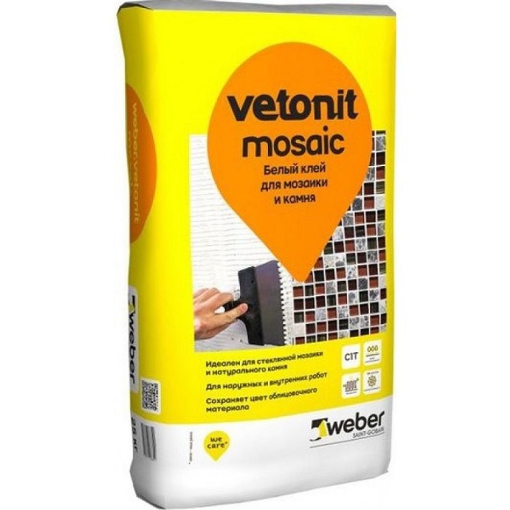 Клей для плитки Weber Vetonit Mosaiс для мозаики и камня 25 кг