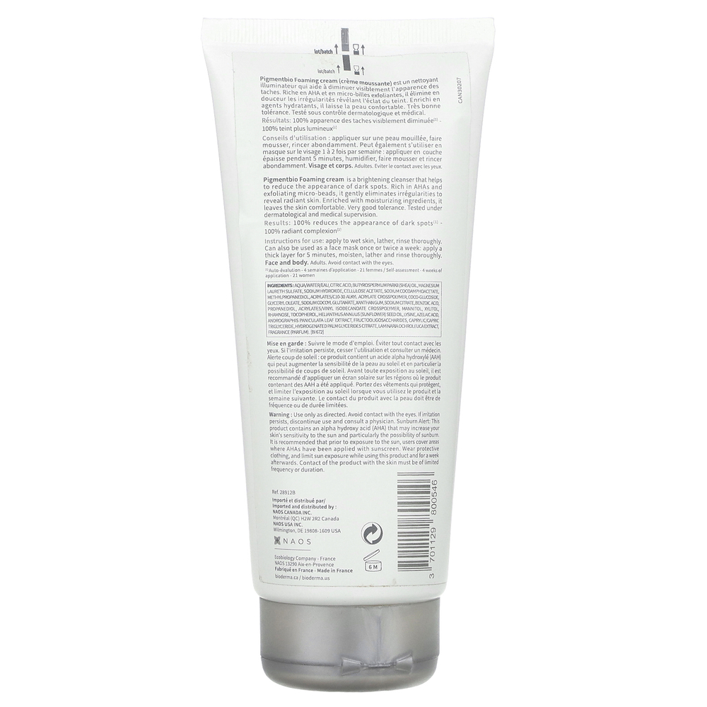 Bioderma, Pigmentbio, пенящийся крем, осветляющее очищающее средство, 200 мл (6,7 жидк. Унции)