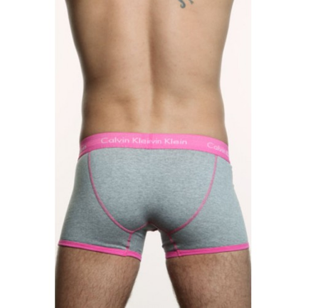 Мужские трусы боксеры серые с розовой окантовкой Calvin Klein 365 Grey Pink CK16103