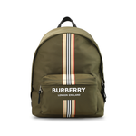 Burberry Logo And Icon Stripe Backpack Green/Beige