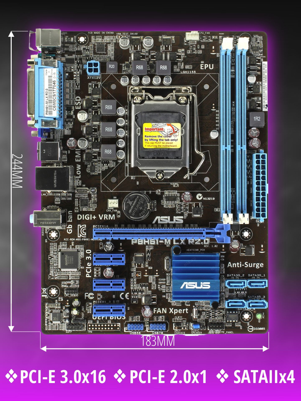 Материнская плата LGA1155 ASUS P8H61-M LX R2.0