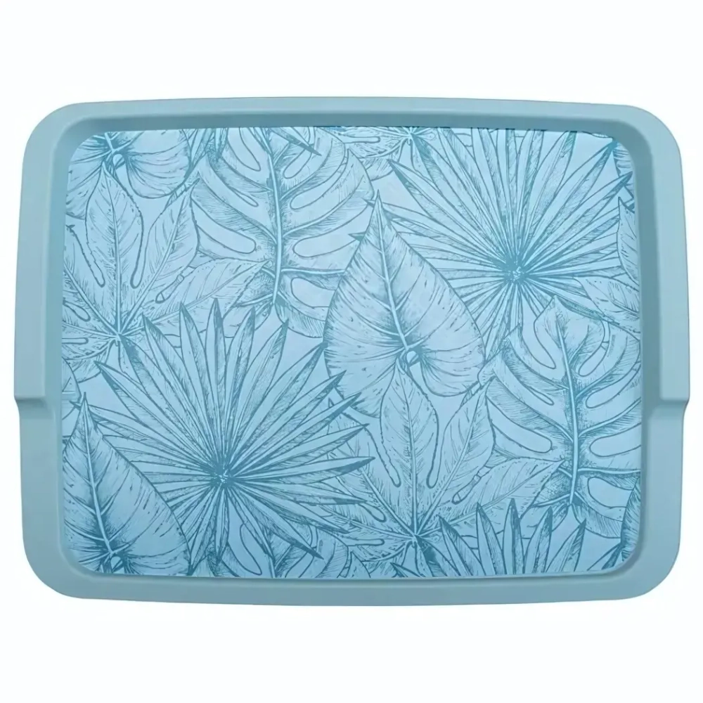 Поднос пластиковый 42,5*32*2,2см светло-голубой