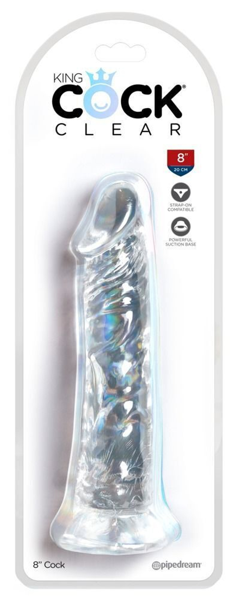 Прозрачный фаллоимитатор 8 Inch Dildo - 21,8 см. (Цвет: прозрачный)