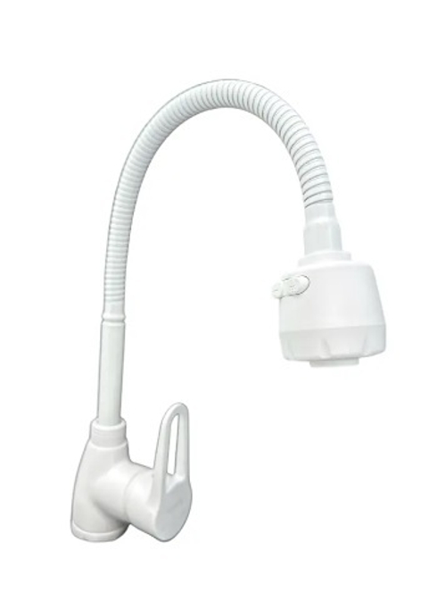 A0613K-8 Кухонный смеситель из эко-алюминия, гибкий излив 2 режима , 35-йкартридж, цвет белый