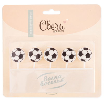Свечи Фигура, Футбольный мяч, 5 шт.